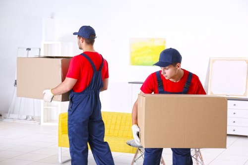 Office removals team planning a business move in Bow