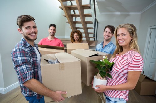 House removal team helping with a Bow home move