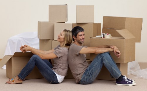 Local removals crew handling a flat move near Bow