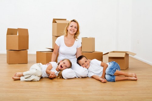 Protective packing supplies for fragile household items during a move in Bow