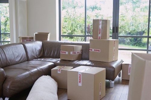 Furniture and boxes loaded for a move in East London Bow